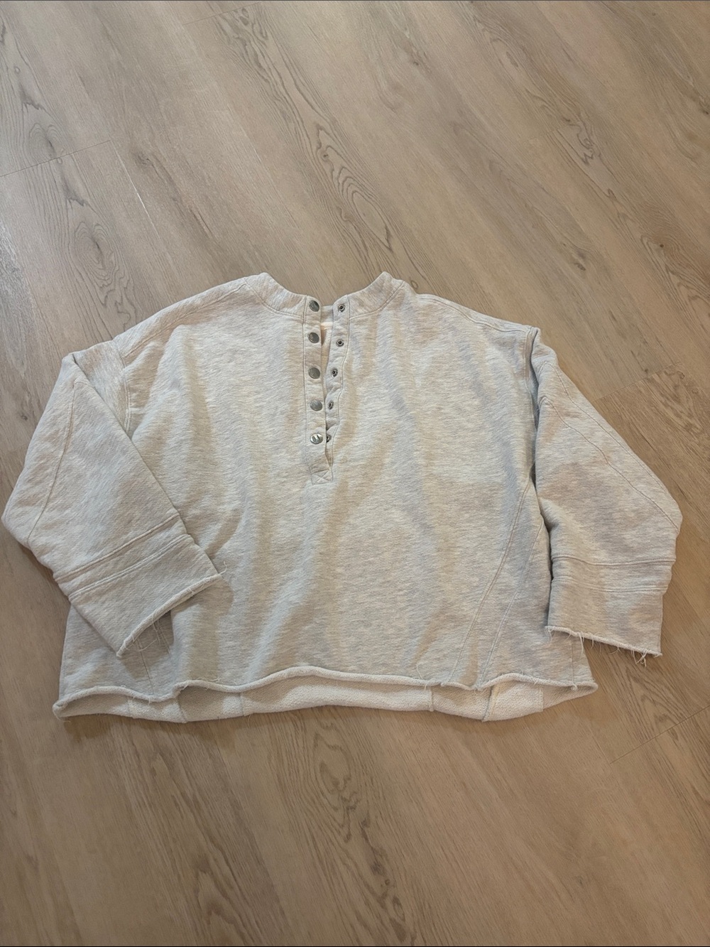 Free People Distressed Cropped Pullover Sweatshirt size XS oversized